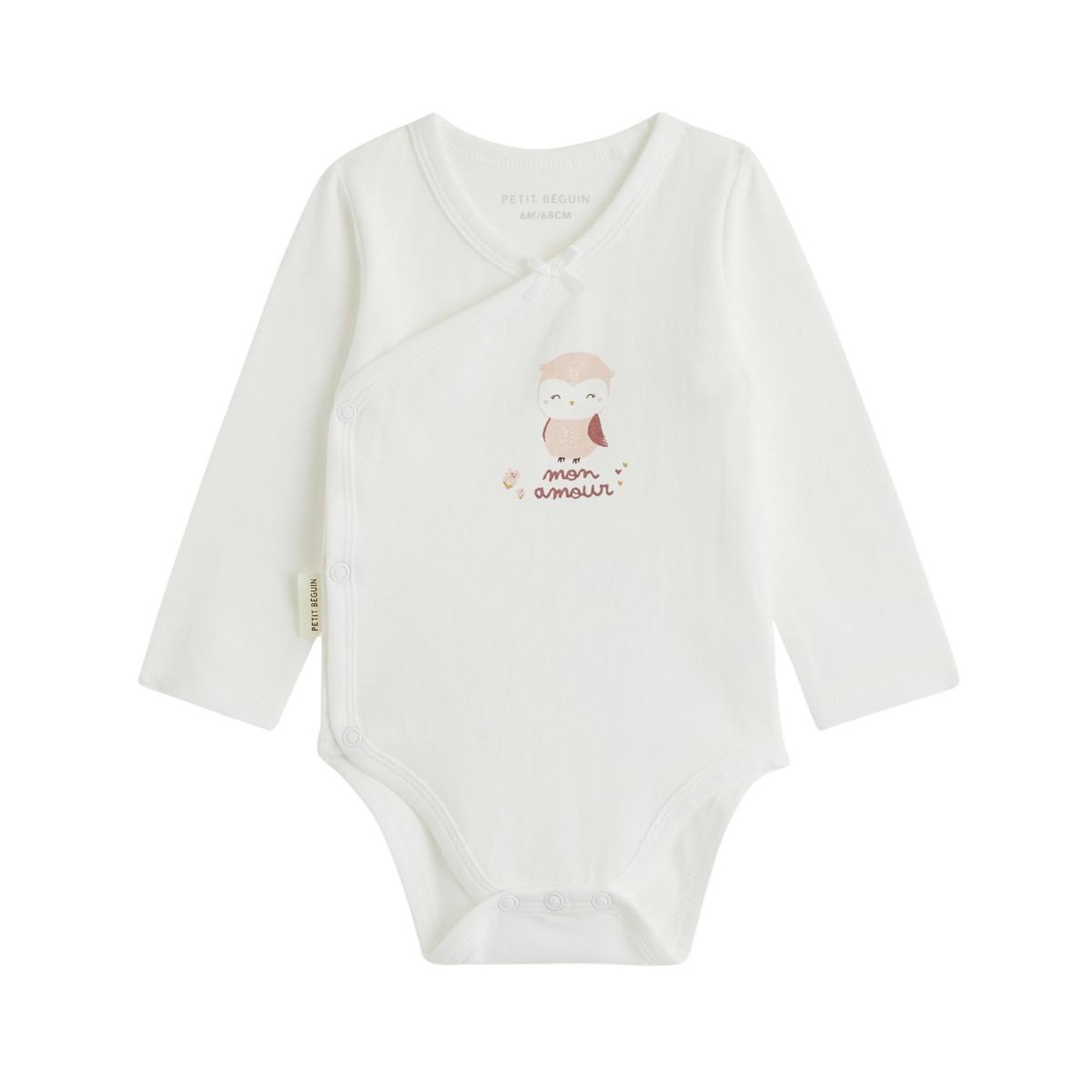 Voir la diapositive 5 : PETIT BEGUIN Lot de 2 bodies bébé manches longues ouverture croisée Miette