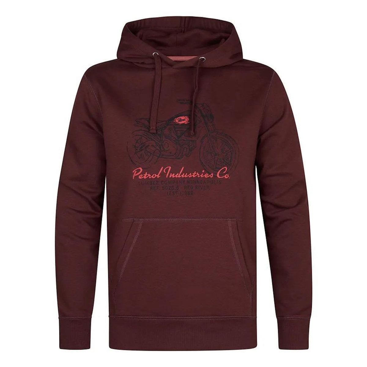 Petrol Industries Sweat à Capuche Bordeaux Homme Petrol Industries Print