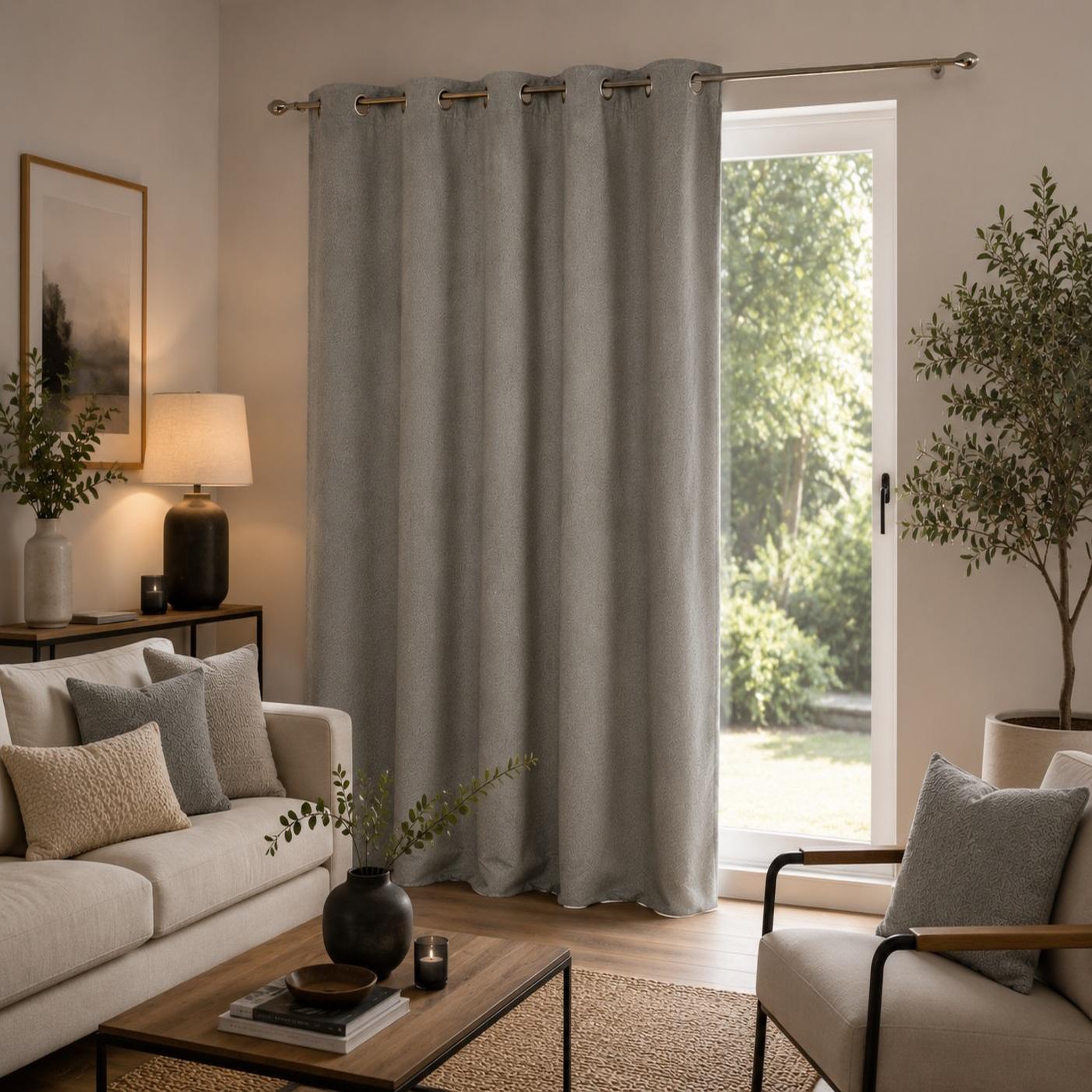 Voir la diapositive 3 : Eden 1 rideau bouclette wooly design et moderne