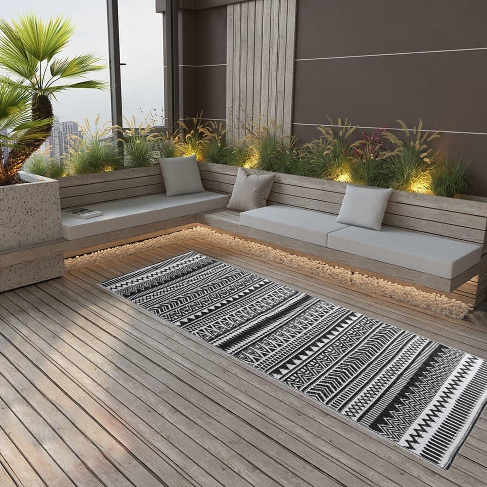 Voir la diapositive 1 : VIDAXL Tapis d'exterieur Noir 80x250 cm PP