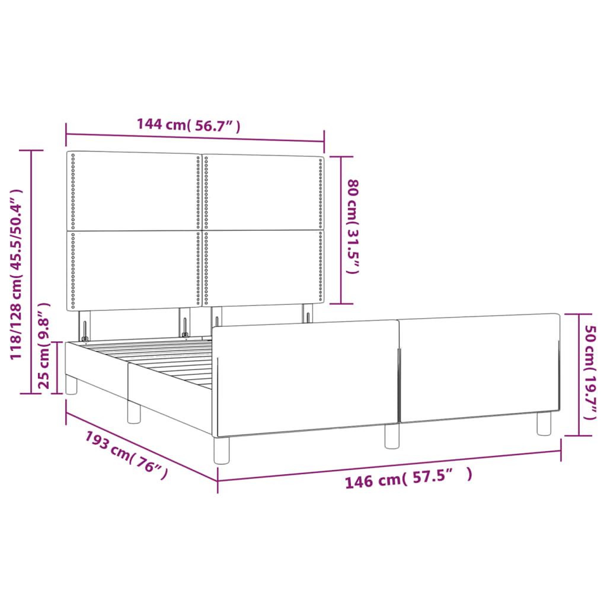 Voir la diapositive 6 : VIDAXL Cadre de lit sans matelas gris clair 140x190 cm velours
