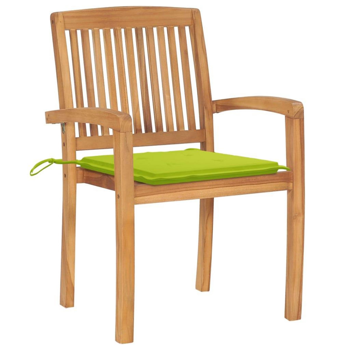 VIDAXL Chaises de jardin empilables avec coussins lot de 4 Teck solide