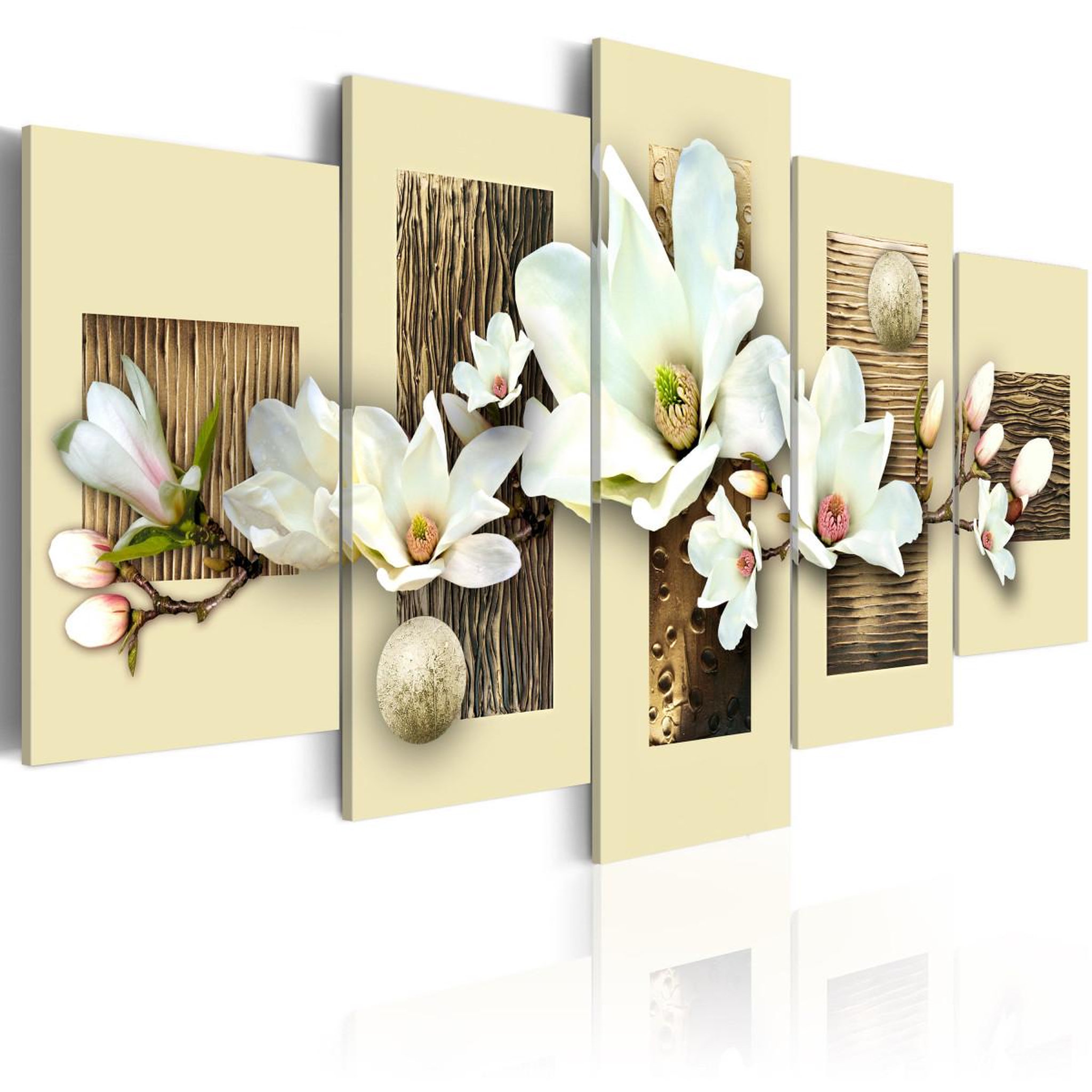 Paris Prix Tableau imprimé  texture & magnolia. Coloris disponibles : Multicolore