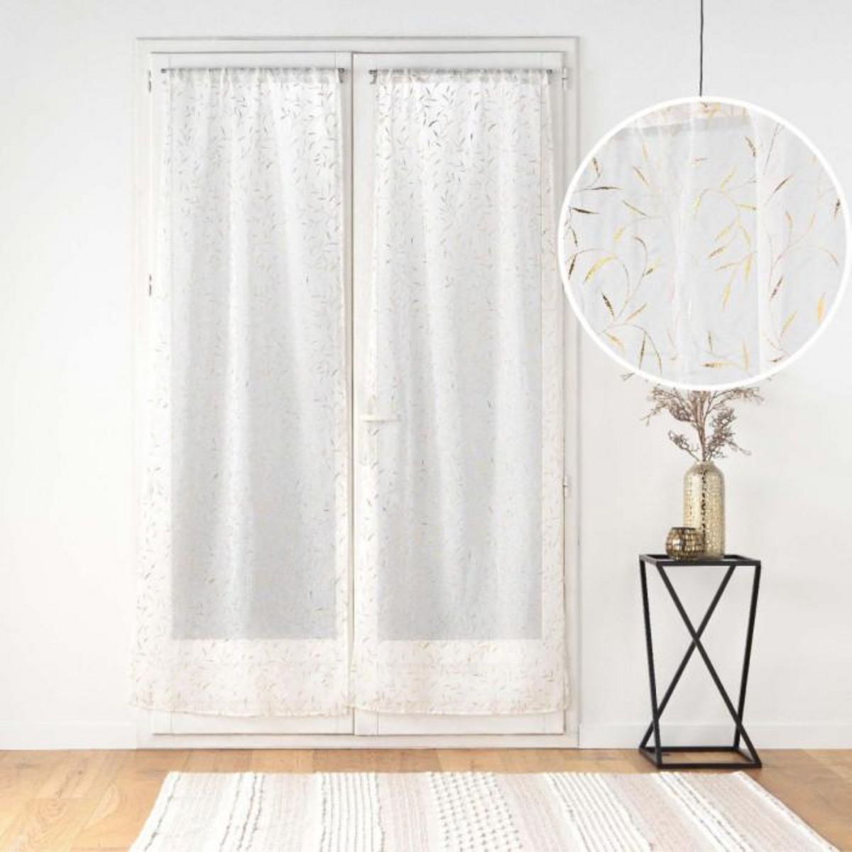 Paris Prix Paire de Voilages Passe-Tringle  Maissa  70x200cm Or