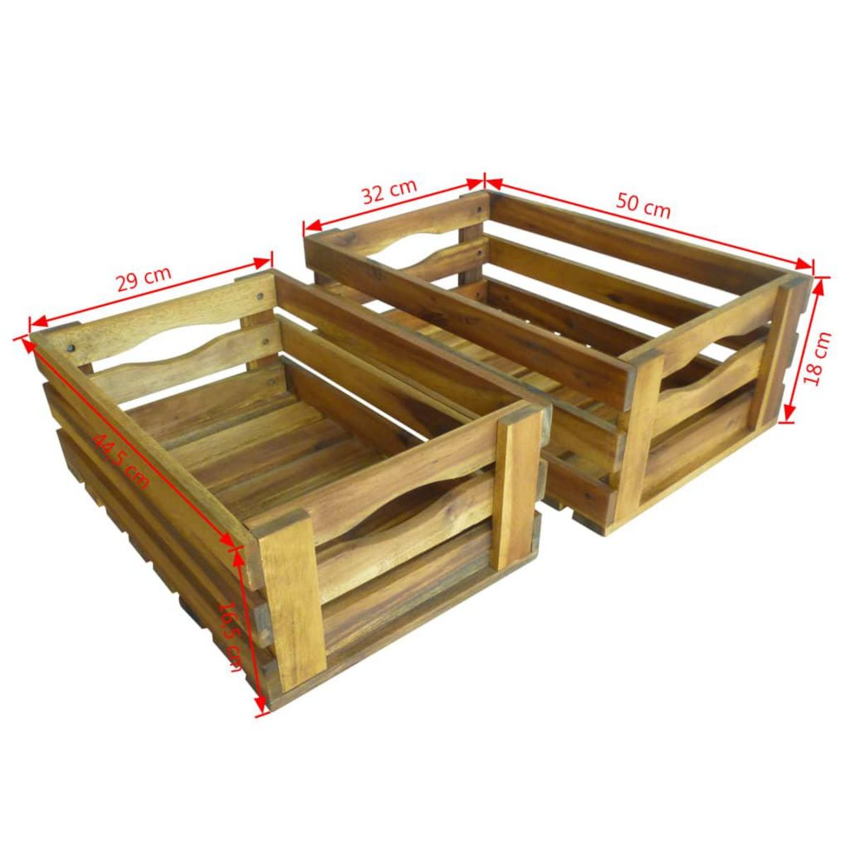 VIDAXL Caisse a pommes 2 pcs Bois d'acacia massif