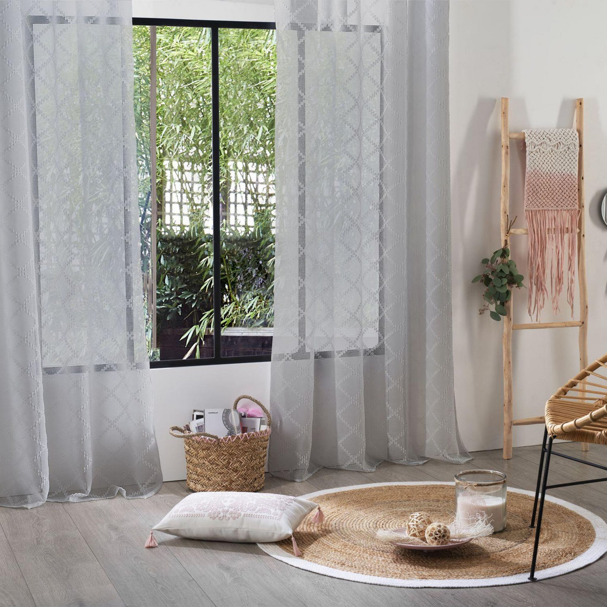 ATMOSPHERA Voilage design jacquard Eté Indien