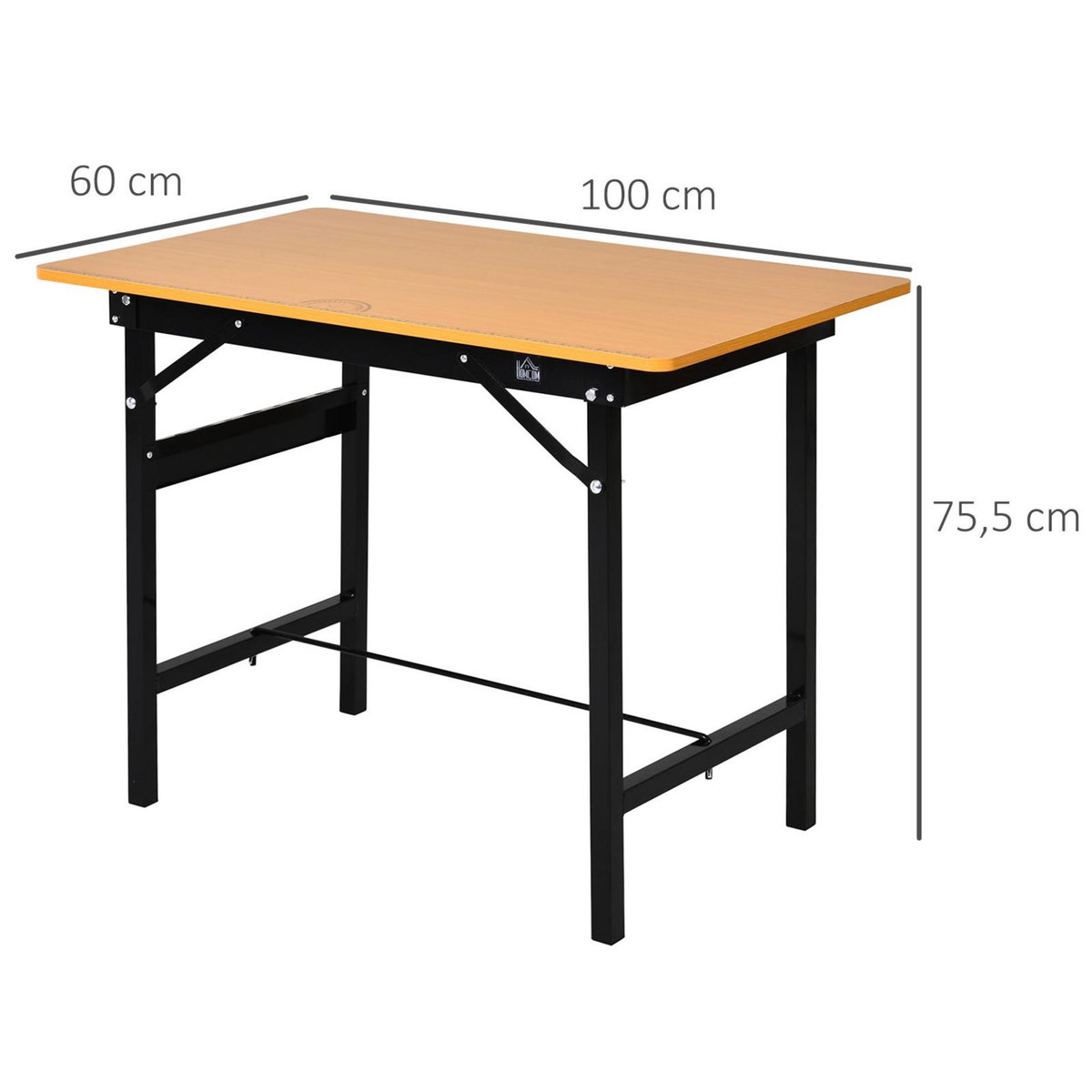 HOMCOM HOMCOM Établi pliable dim. 100L x 60l x 75H cm - table de travail bricolage avec règle et rapporteur - porte-outils intégré - acier MDF