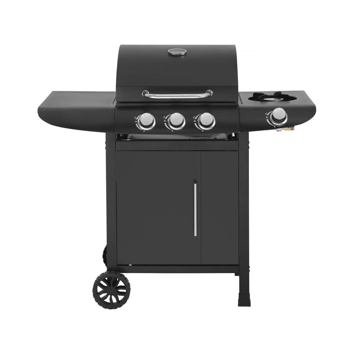 Habitat et Jardin Barbecue gaz  Feria 4  - 4 brûleurs dont 1 latéral - 11.5 kw - Noir