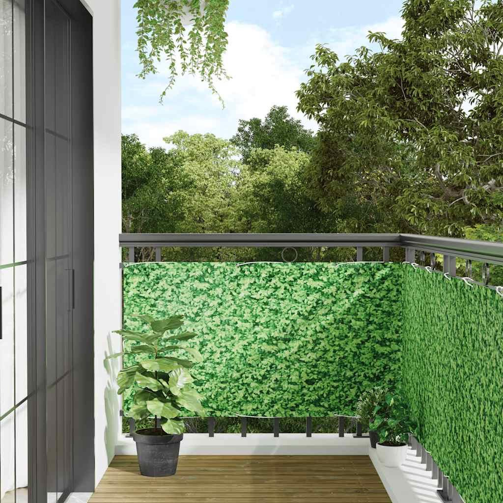 VIDAXL Ecran d'intimite de balcon aspect de plante vert 600x120 cm PVC