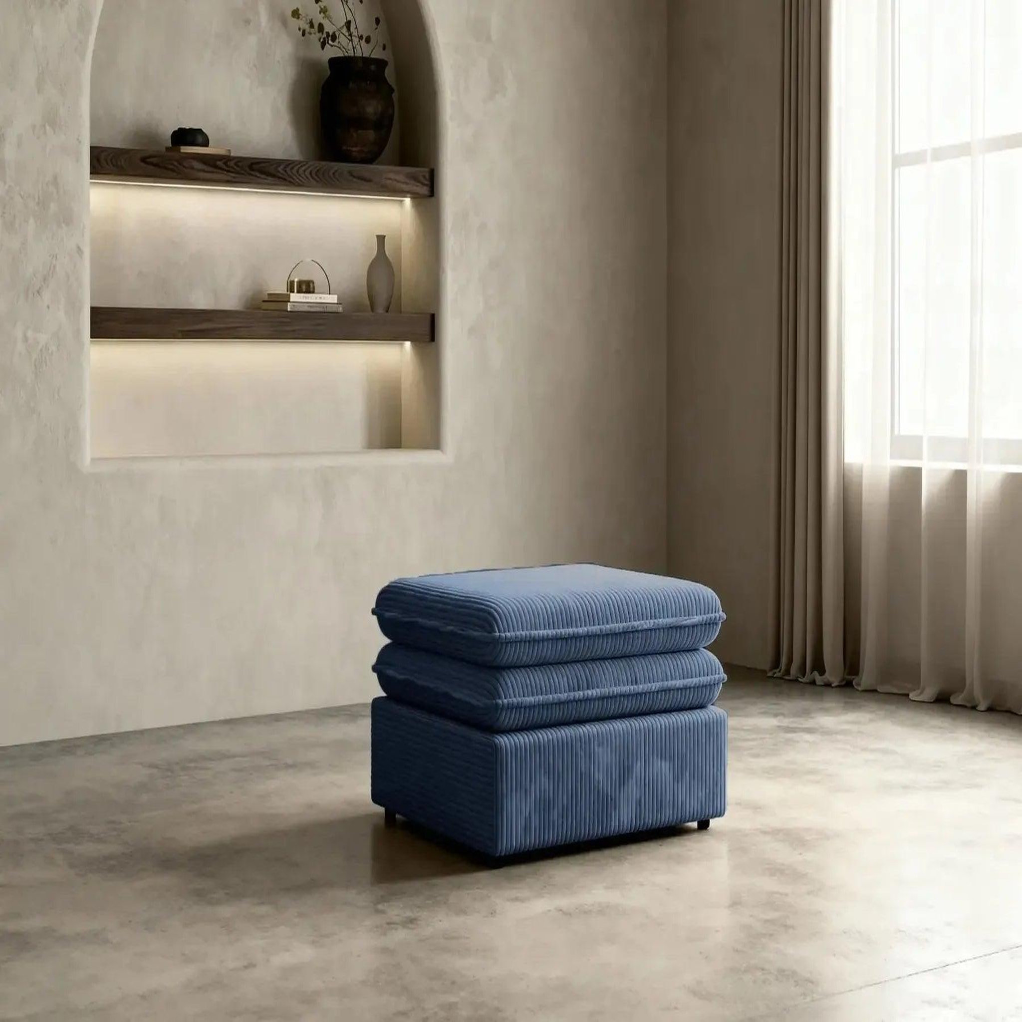 Voir la diapositive 2 : CASANOVA PARIS Oscar - pouf velours cotelé