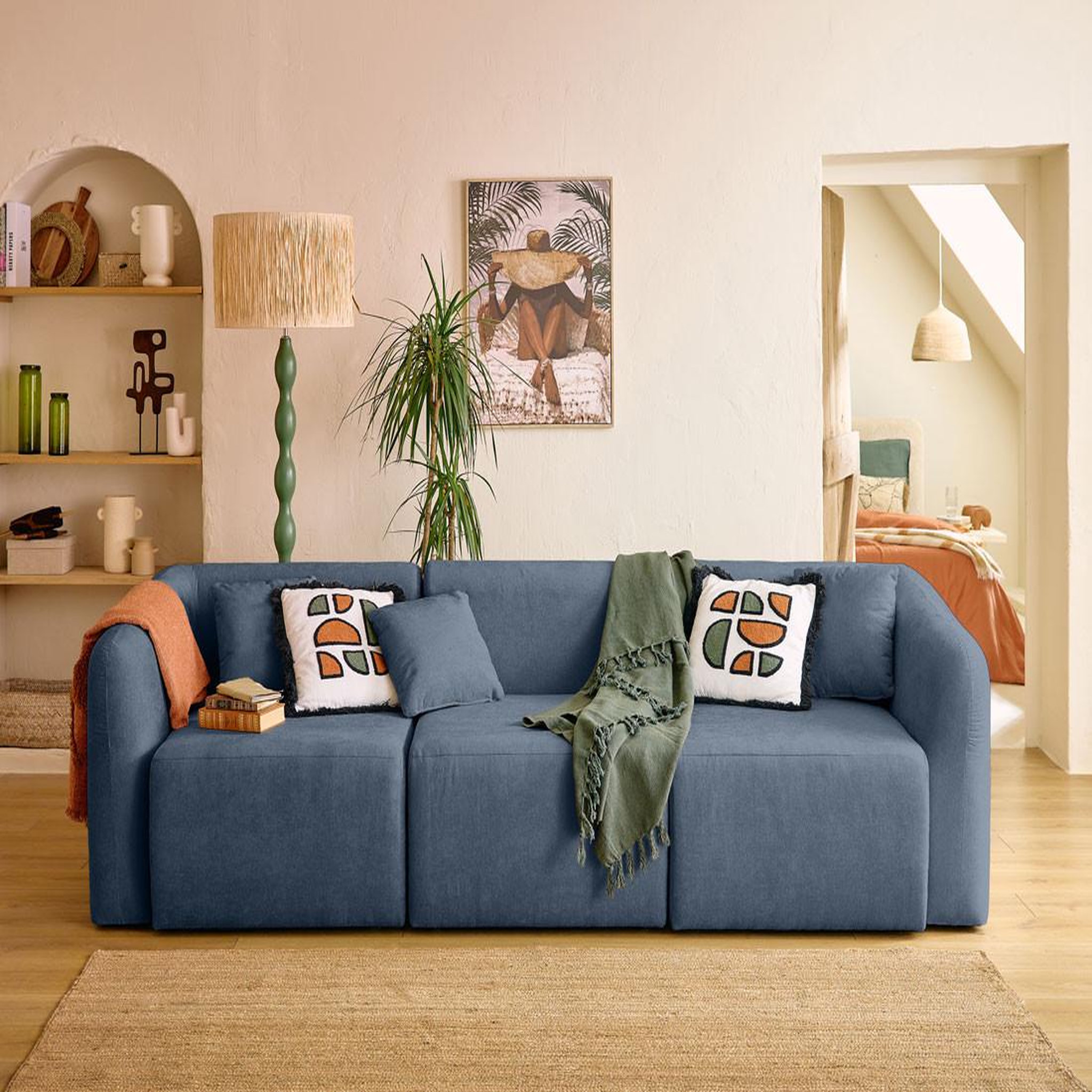 Voir la diapositive 2 : LISA DESIGN Ikare - module d'assise d'angle gauche - en tissu
