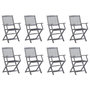 Voir la diapositive 1 : VIDAXL Chaises pliables d'exterieur lot de 8 et coussins Bois d'acacia