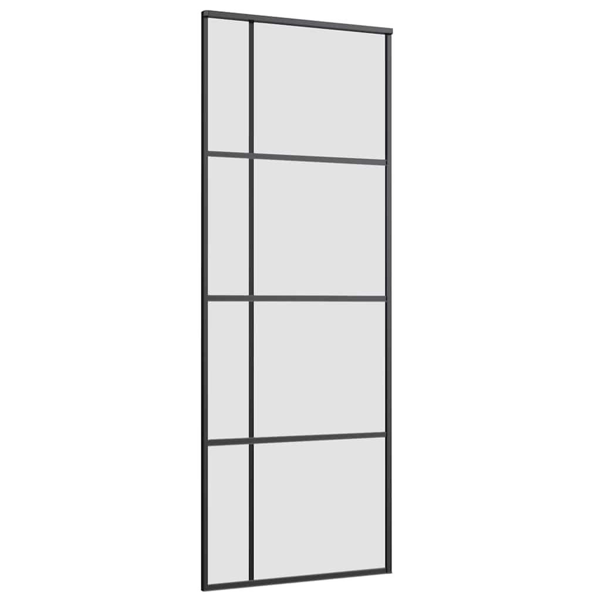 Voir la diapositive 5 : VIDAXL Porte coulissante kit de quincaillerie noir 76x205 cm verre ESG