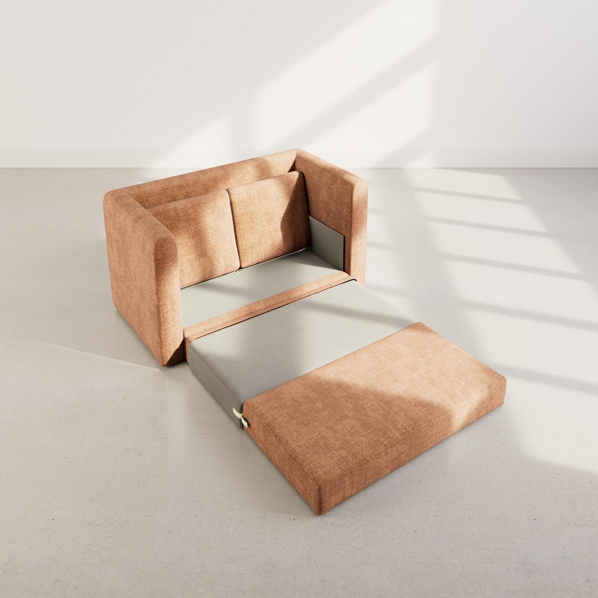 Voir la diapositive 4 : BEST MOBILIER Marilia - canapé 2 places convertible déplimousse en velours texturé