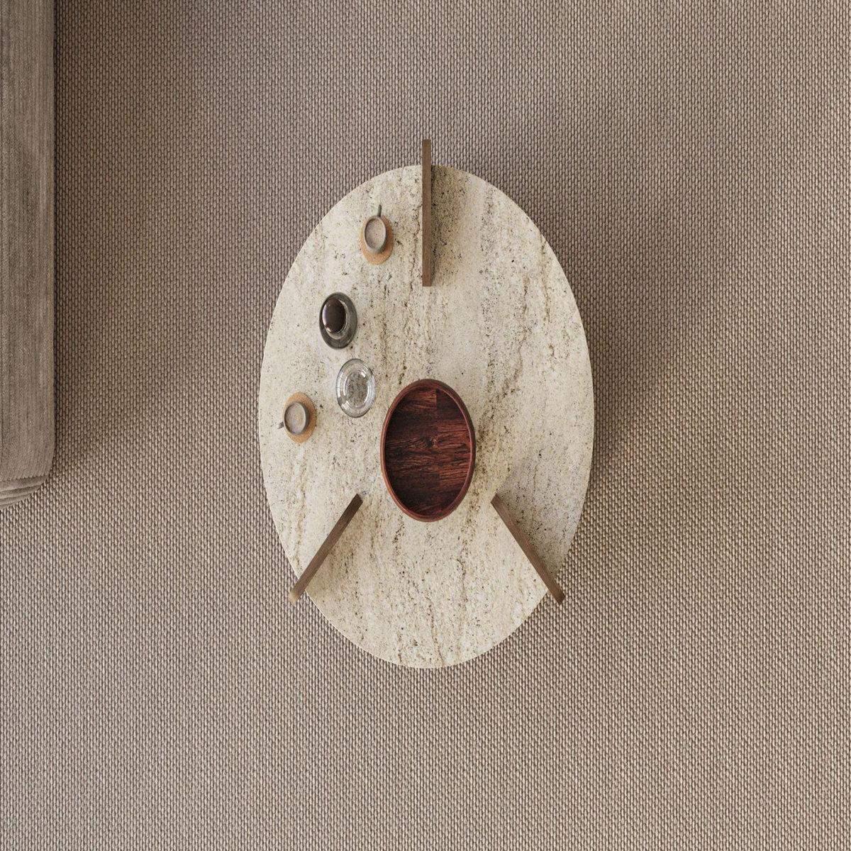 Habitat et Jardin Table basse en bois  Oalla  70 x 70 x 45 cm - Travertin