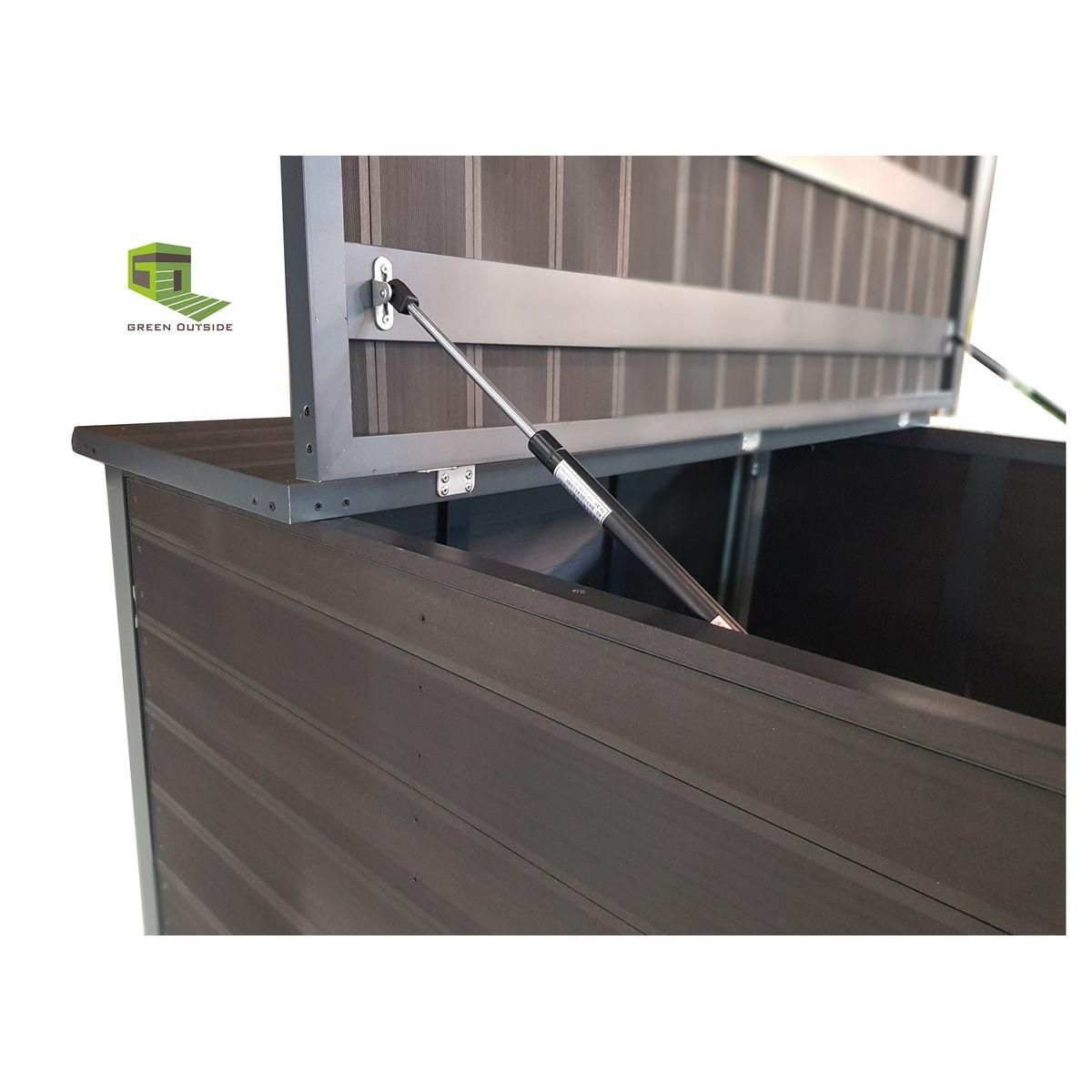 GREEN OUTSIDE Coffre de rangement jardin multifonction composite - 175L - Marron - UTIL'