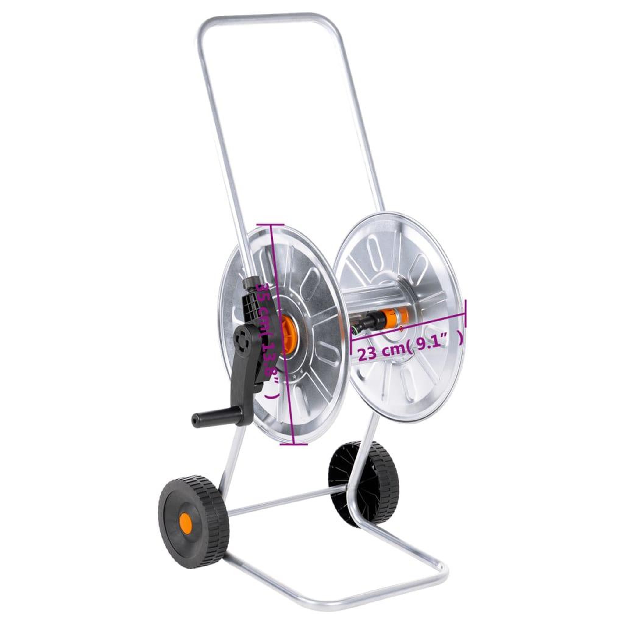 Voir la diapositive 6 : VIDAXL Chariot pour enrouleur de tuyau de 50 m 1/2  ou 35 m 3/4  acier