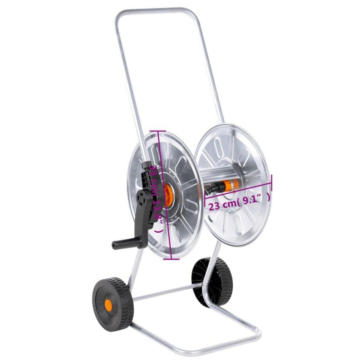 VIDAXL Chariot pour enrouleur de tuyau de 50 m 1/2  ou 35 m 3/4  acier