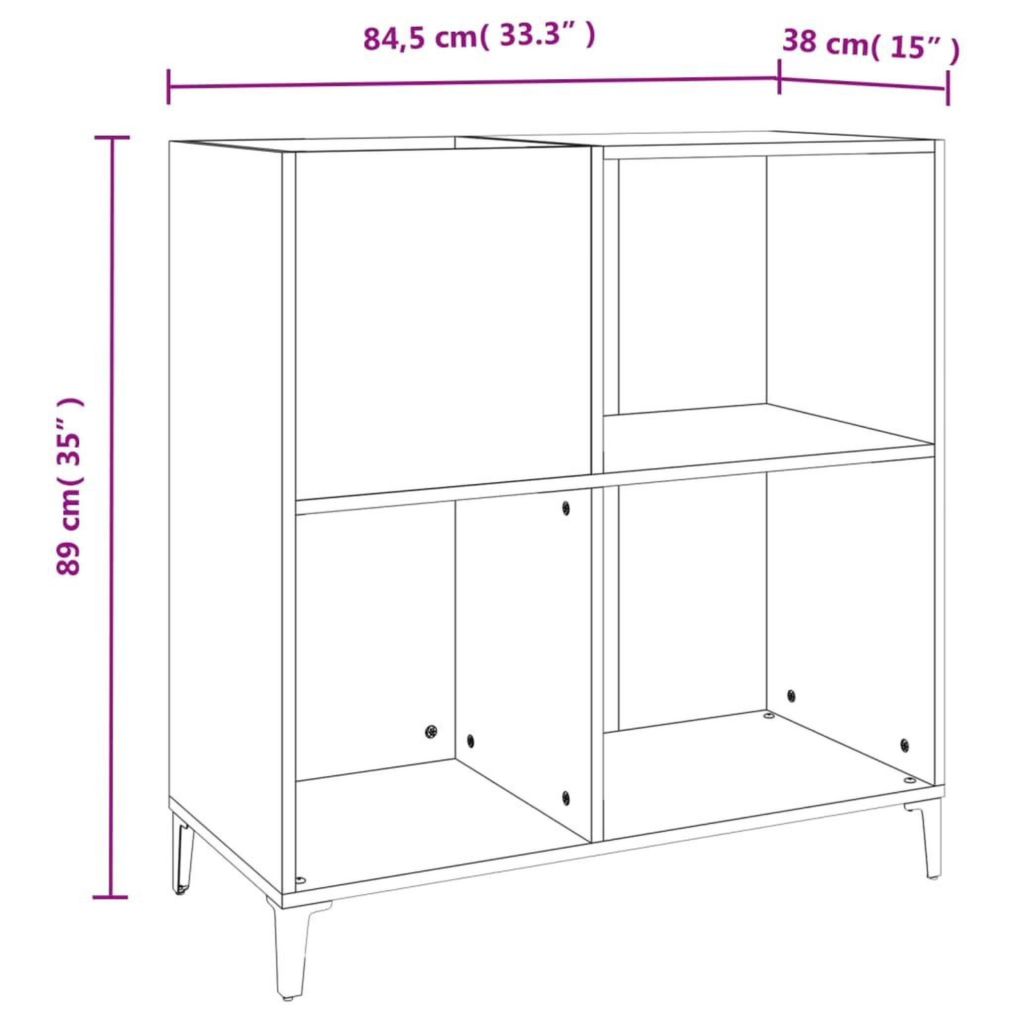 Voir la diapositive 6 : VIDAXL Armoire a disques gris beton 84,5x38x89 cm bois d'ingenierie