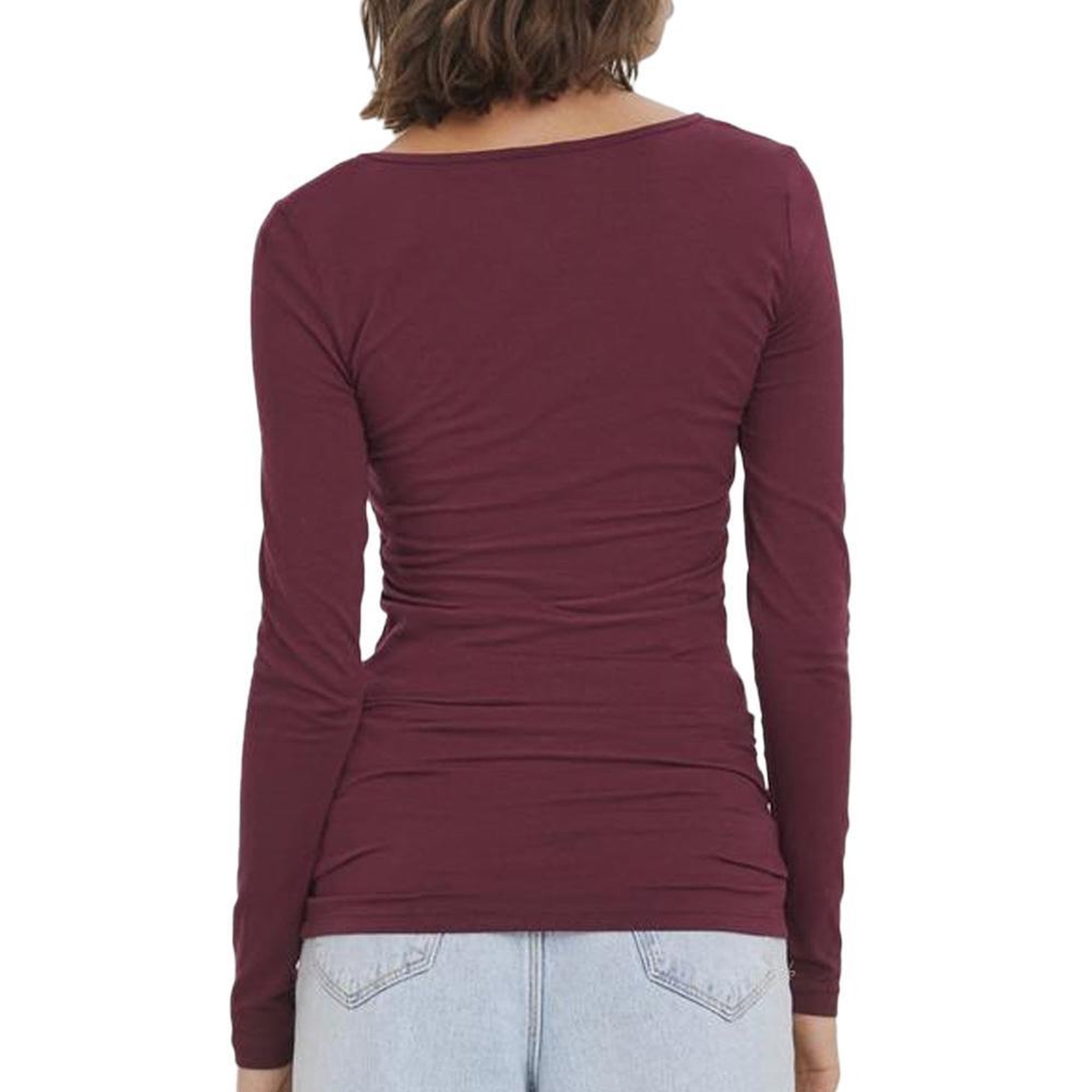 Voir la diapositive 2 : Vero Moda T-shirt Prune Femme Vero Moda Maxi My Ls Soft