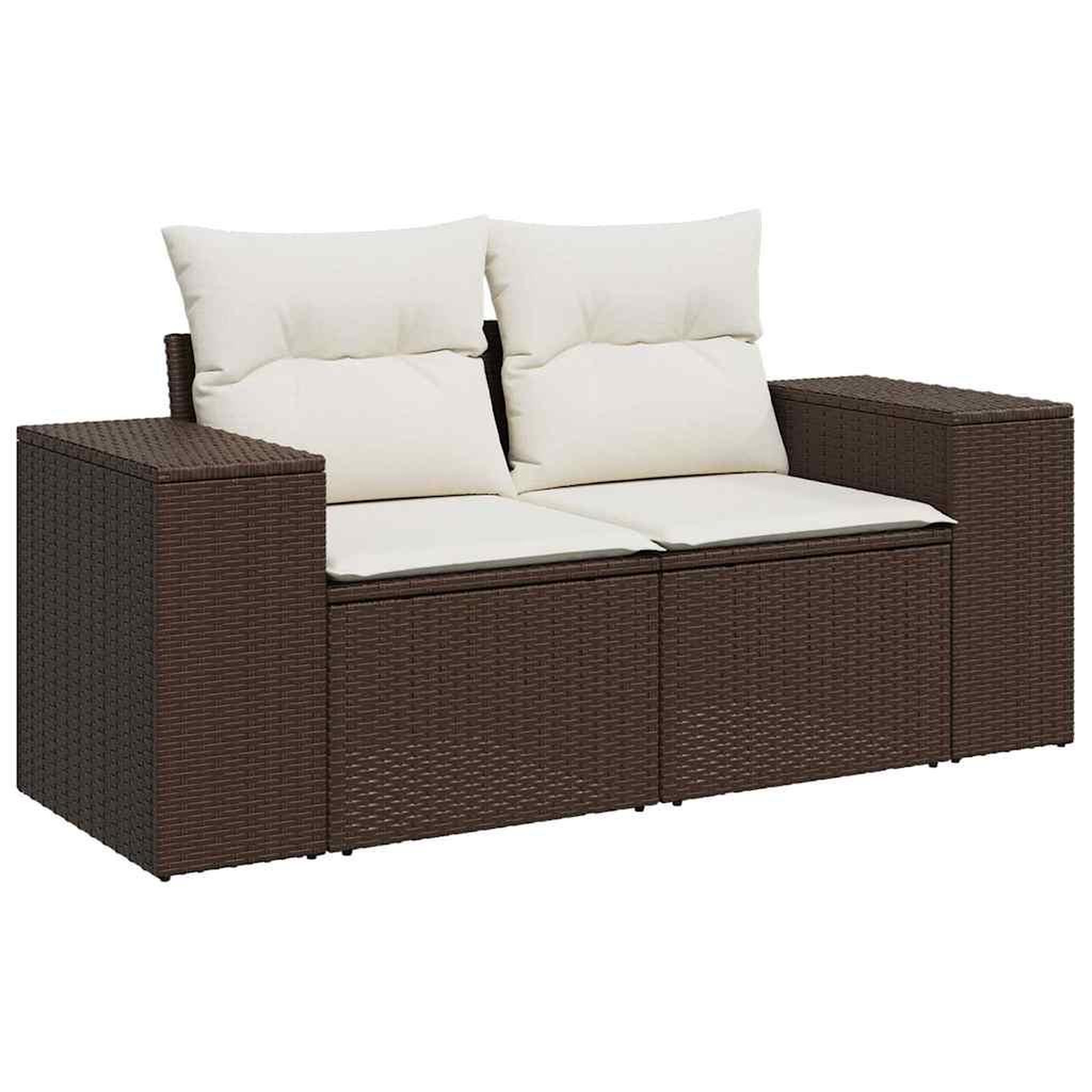 Voir la diapositive 3 : VIDAXL Salon de jardin avec coussins 7 pcs marron resine tressee