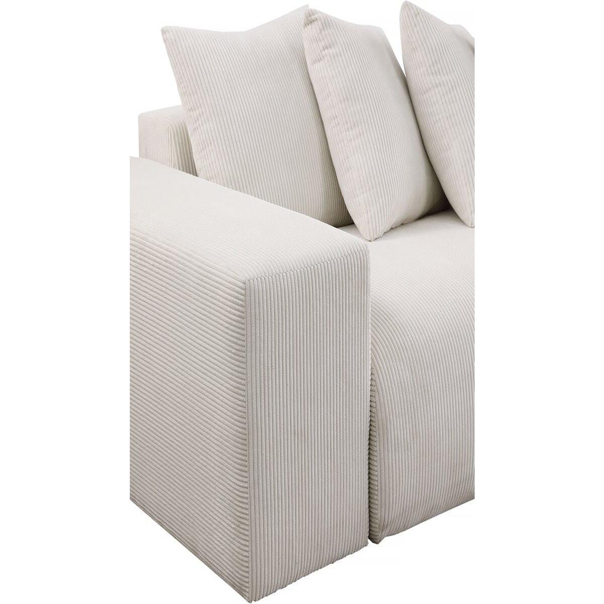 Voir la diapositive 3 : Habitat et Jardin Canapé d'angle en velours côtelé  Rivoli  - 312 x 176 x 49 cm - Beige