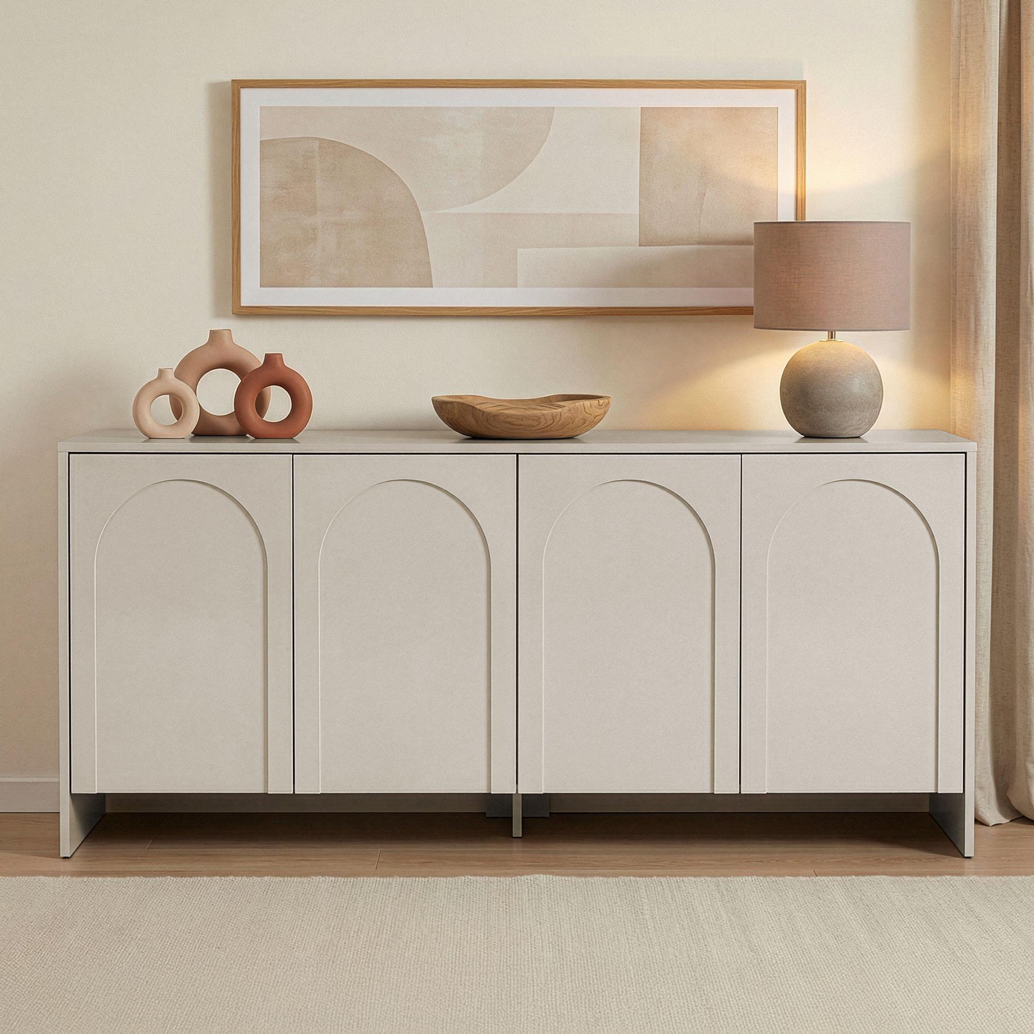 Voir la diapositive 3 : Habitat et Jardin Buffet en bois  arlen  - 180 x 45 x 80 cm - crème