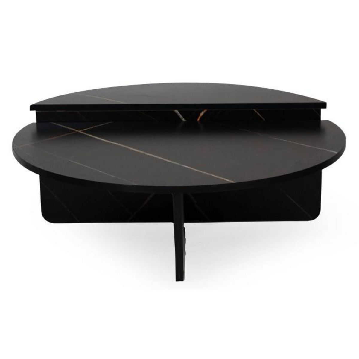 Paris Prix Lot de 2 Tables Basses Design  Armango  90cm Noir Marbré