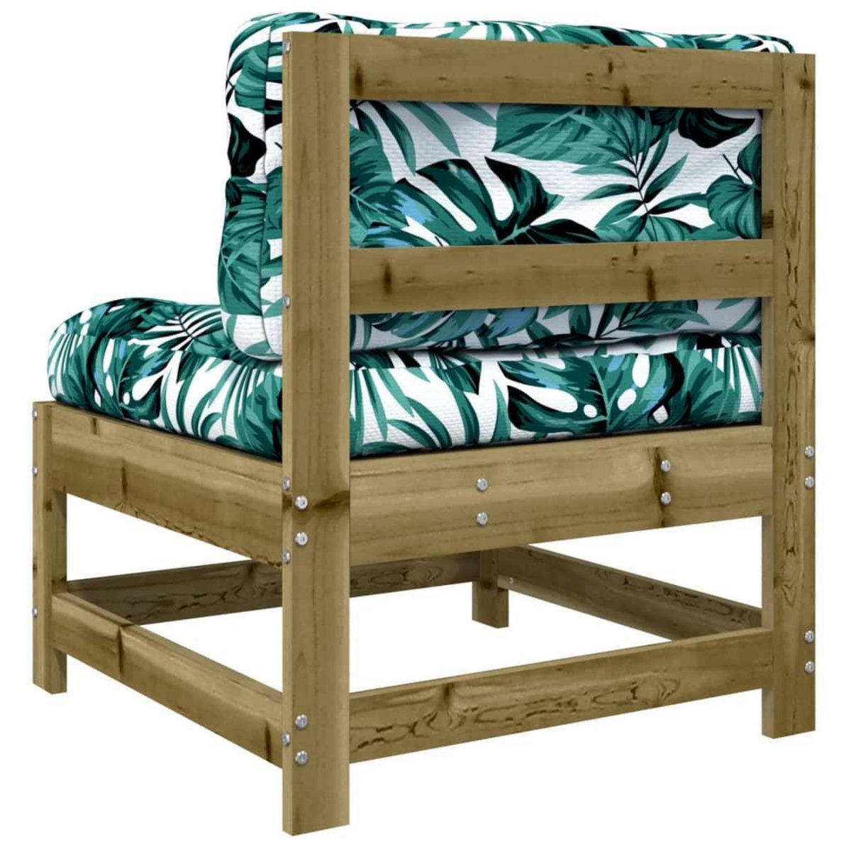 VIDAXL Canape central avec coussins bois de pin impregne