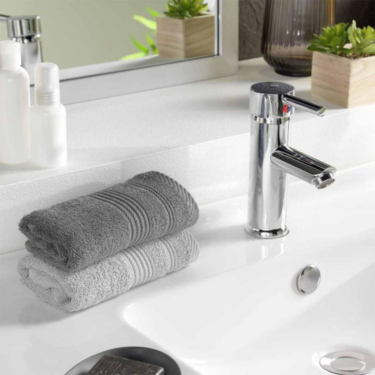 Paris Prix Serviette d'Invité  Tendresse  30x50cm Anthracite