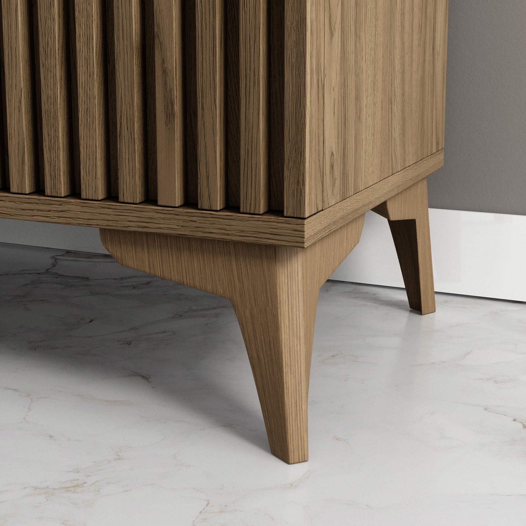 Voir la diapositive 4 : BEST MOBILIER Portmore - meuble tv - effet bois - 2 portes et 2 niches - 150 cm