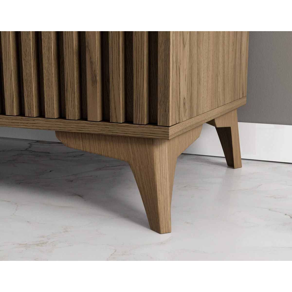 BEST MOBILIER Portmore - meuble tv - effet bois - 2 portes et 2 niches - 150 cm