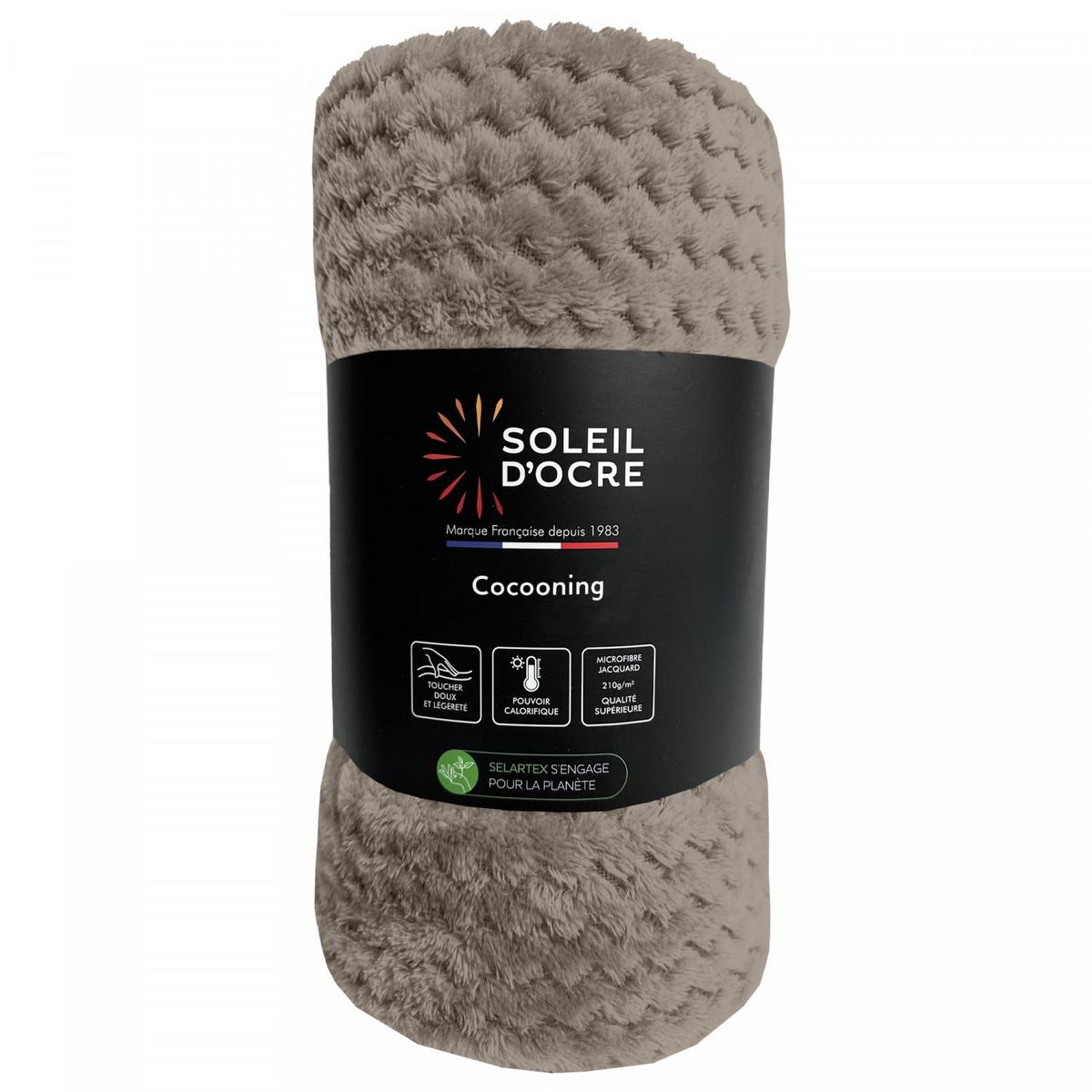 SOLEIL D'OCRE Couverture, Plaid microfibre COCOONING, par Soleil d'Ocre