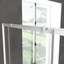 Aurlane Pack porte de douche Coulissante blanc 120x185cm + retour 90 verre transparent 5mm - WHITY slide 120