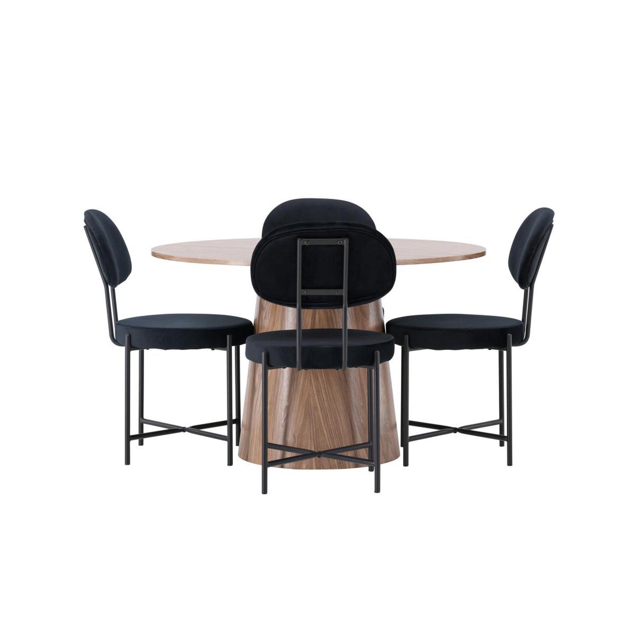 Voir la diapositive 2 : Paris Prix Ensemble table à manger & 4 chaises  lanzo & stella  120cm noir & marron