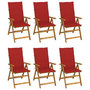 Voir la diapositive 1 : VIDAXL Chaises pliables de jardin lot de 6 avec coussins Bois d'acacia