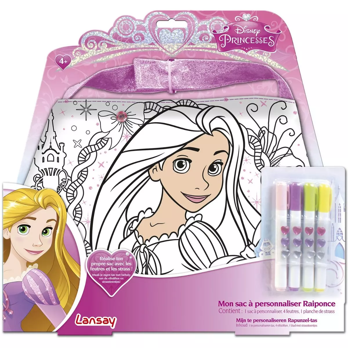 LANSAY Mon sac à personnaliser Raiponce - Disney princesses