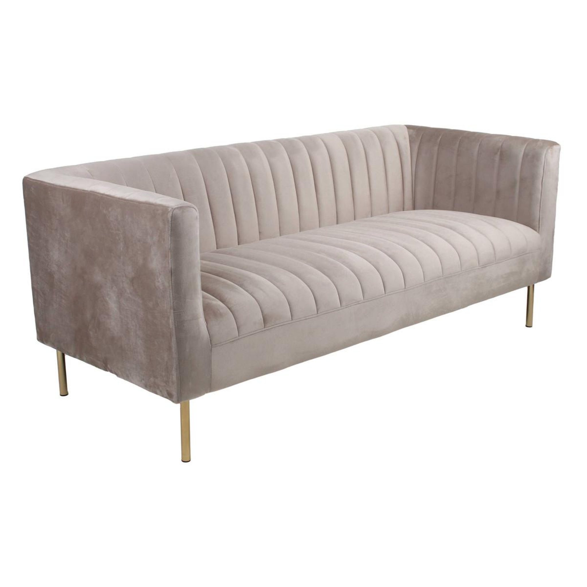 Paris Prix Canapé 3 places velours  taylor  179cm taupe