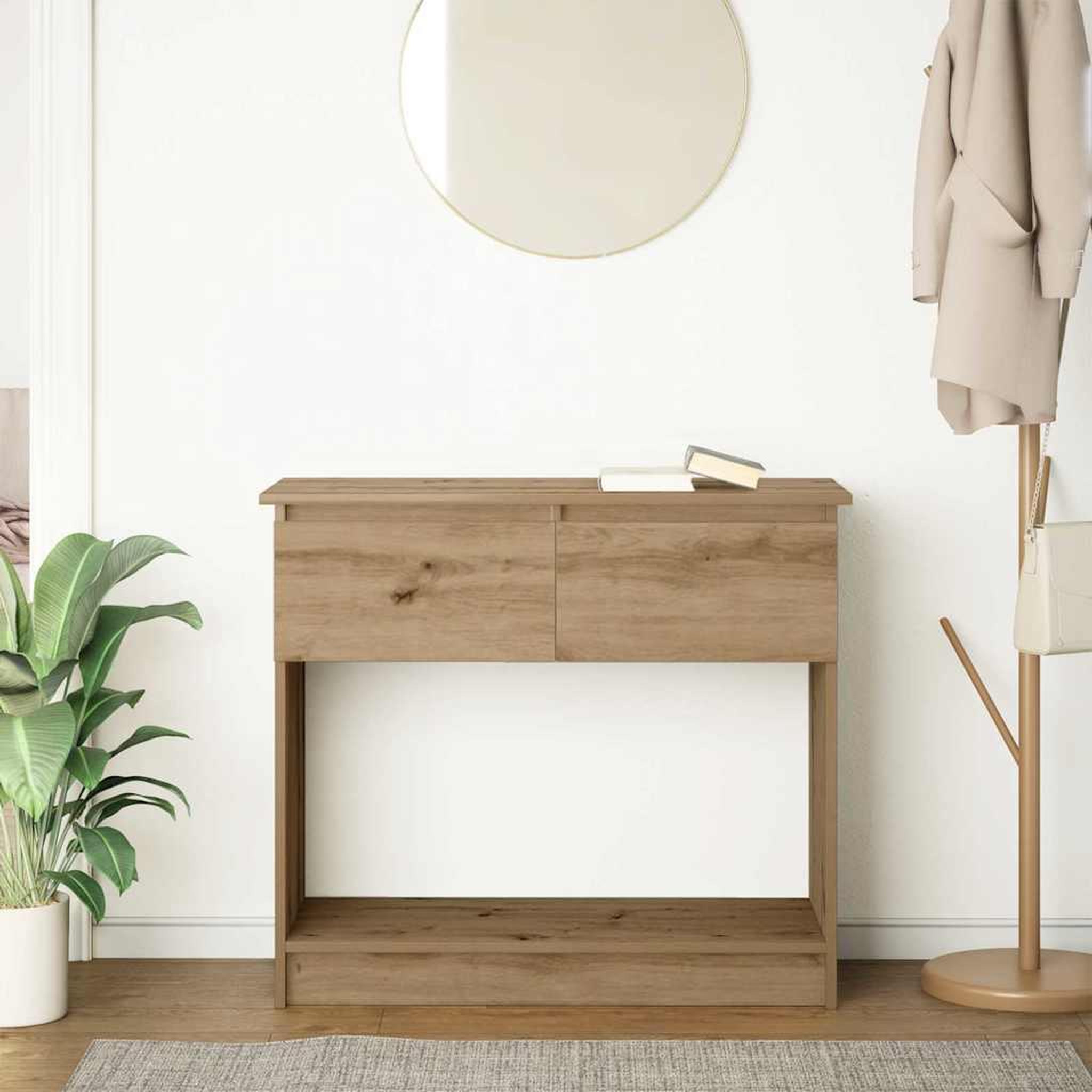 Voir la diapositive 3 : VIDAXL Table console avec tiroirs chene artisanal 85,5x38,5x74,5 cm