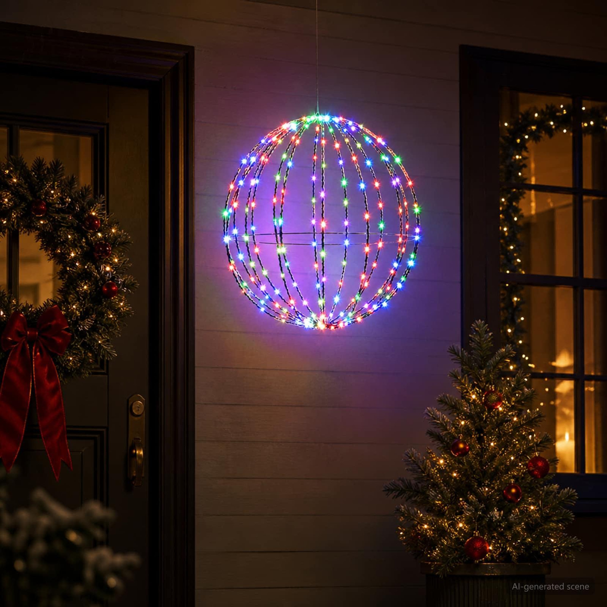 Voir la diapositive 2 : VIDAXL Fleuron lumineux de Noël 160 LED RGB Diametre 50 x 52 cm