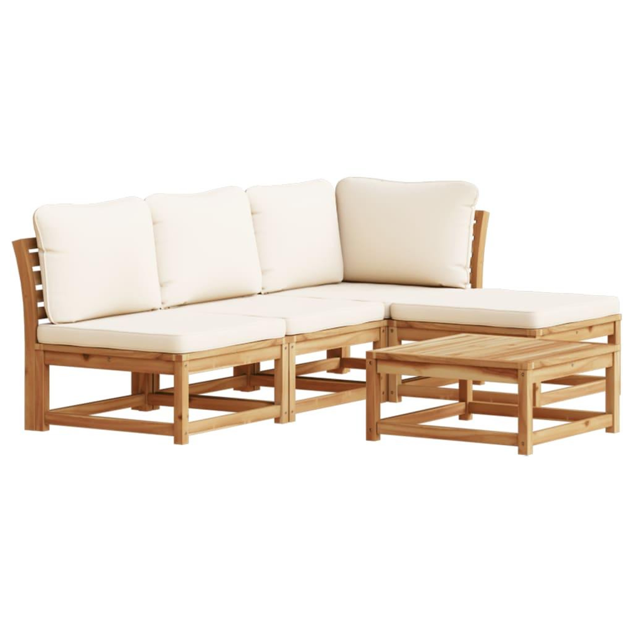 Voir la diapositive 2 : VIDAXL Salon de jardin avec coussins 5 pcs Bois d'acacia solide