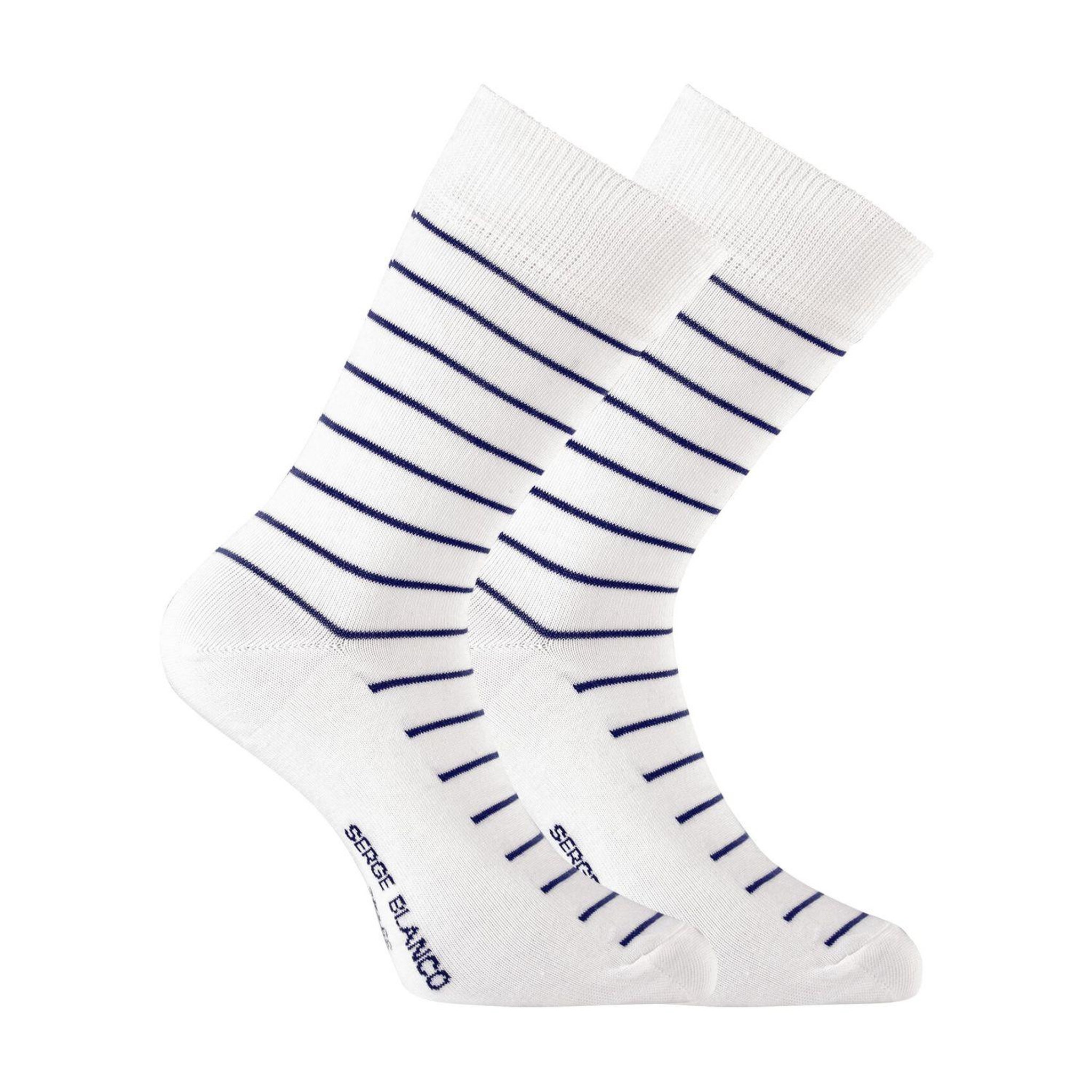 Voir la diapositive 4 : SERGE BLANCO Lot de 6 paires de chaussettes de ville Serge Blanco Marin