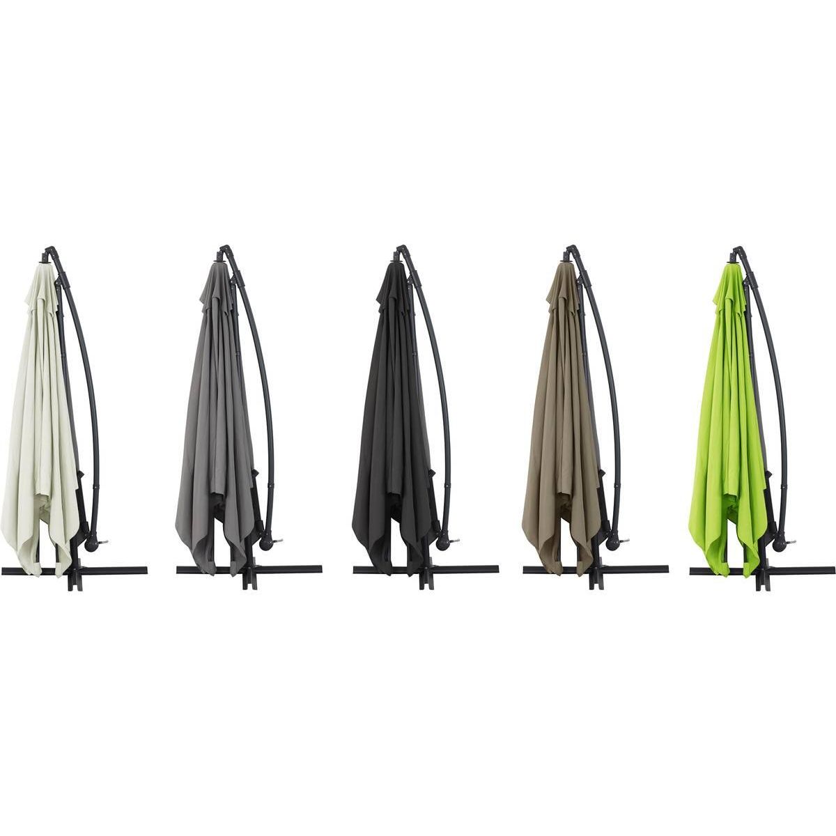 Habitat et Jardin Parasol jardin déporté Alu  Ilios 3  - Carré - 3 x 3 m - Vert - Dalles incluses