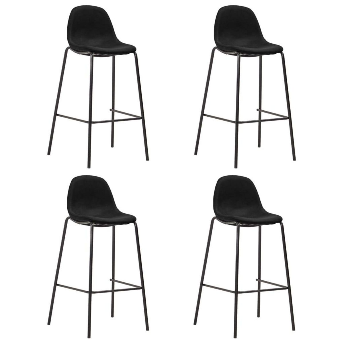VIDAXL Ensemble de bar 5 pcs Tissu Noir