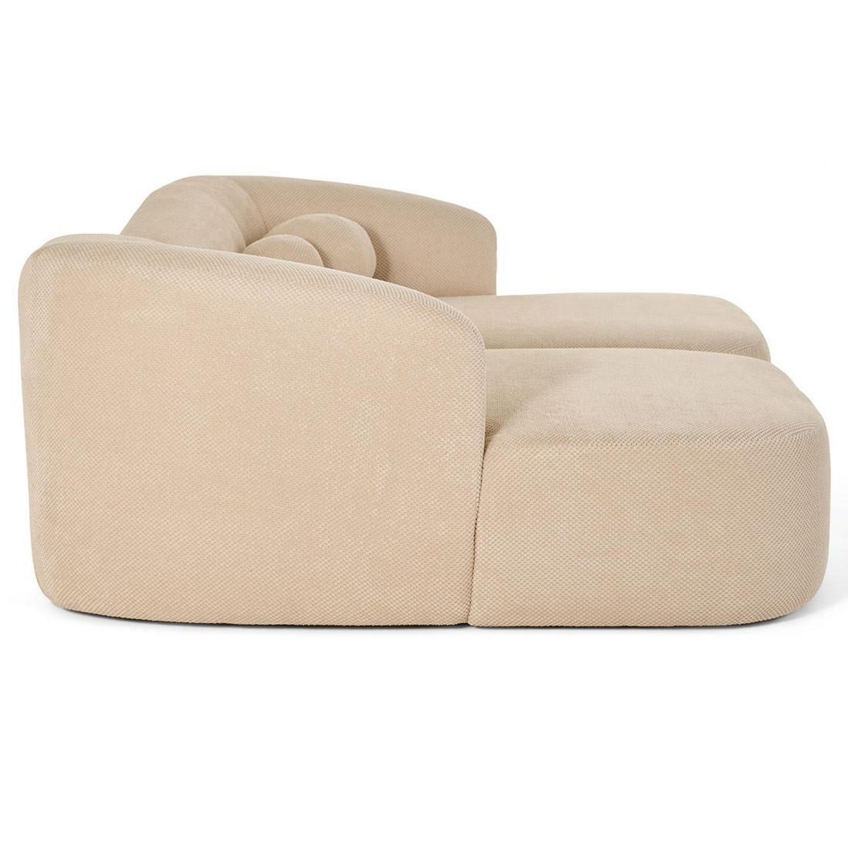 LISA DESIGN Charles - canapé droit 4 places avec double méridienne - assise profonde - en velours texturé