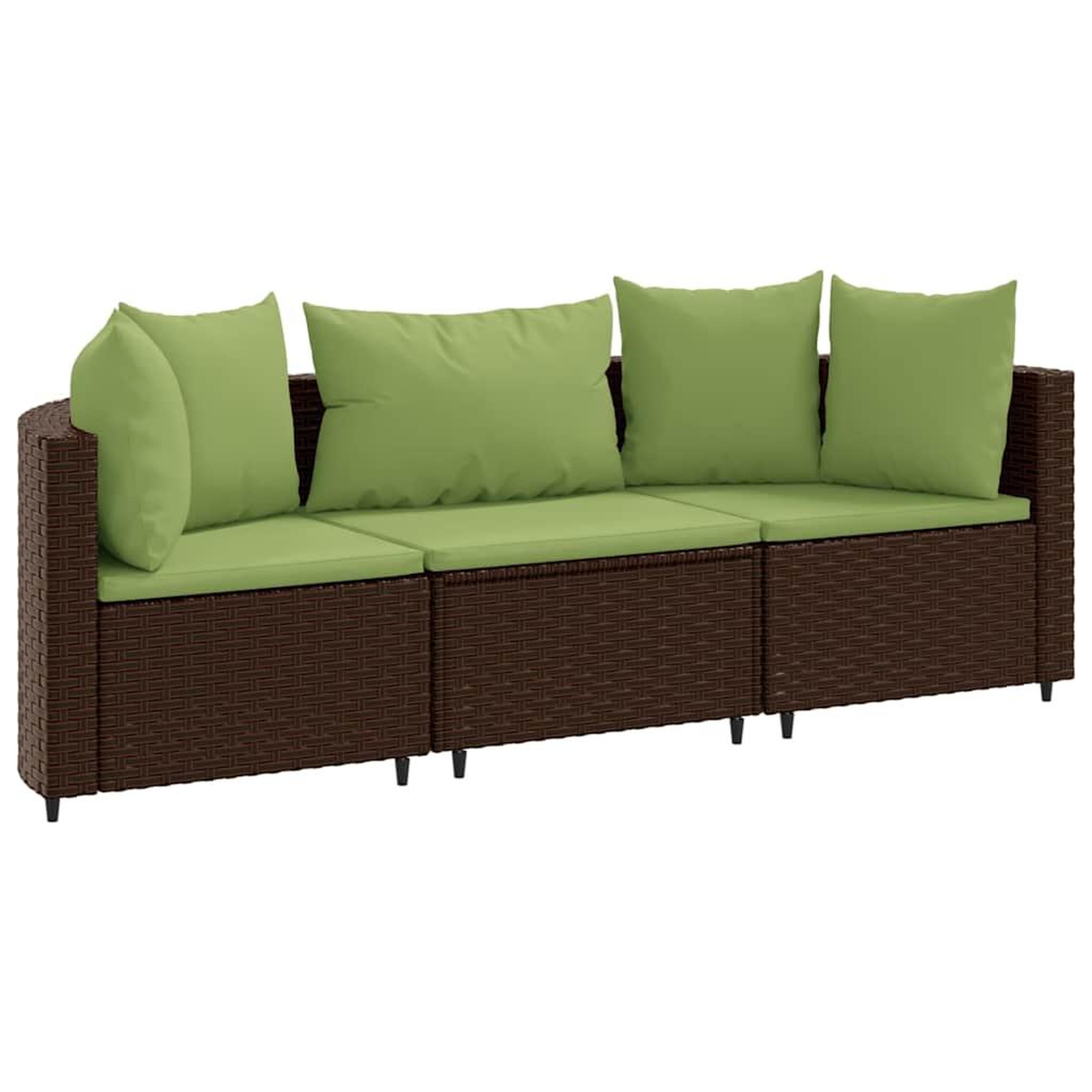 Voir la diapositive 2 : VIDAXL Salon de jardin avec coussins 3 pcs marron resine tressee