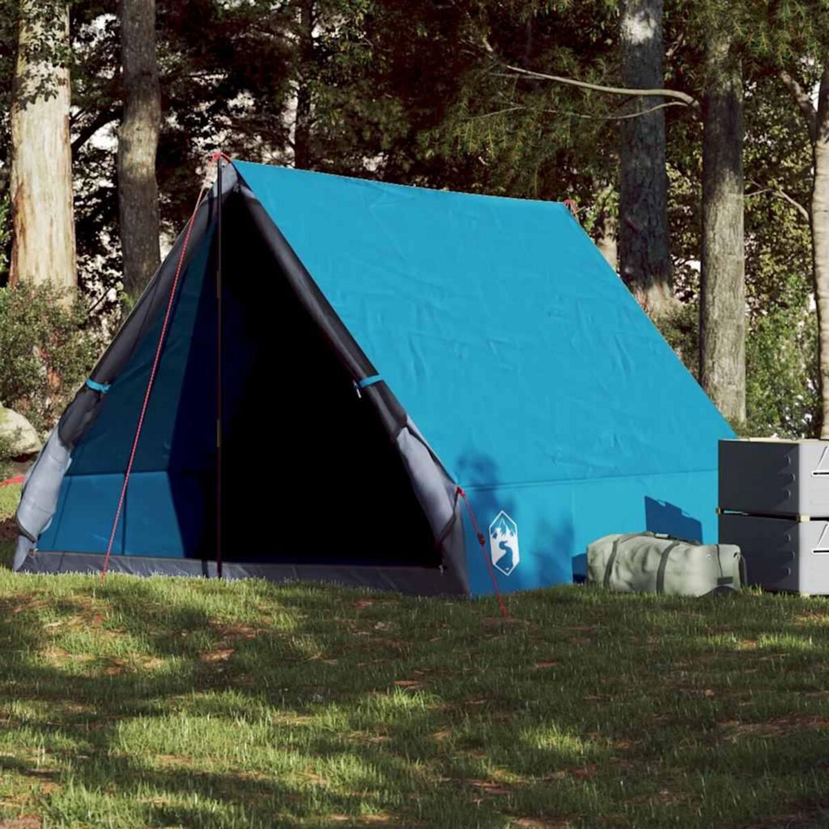 VIDAXL Tente de camping en forme de A 2 personnes bleu impermeable
