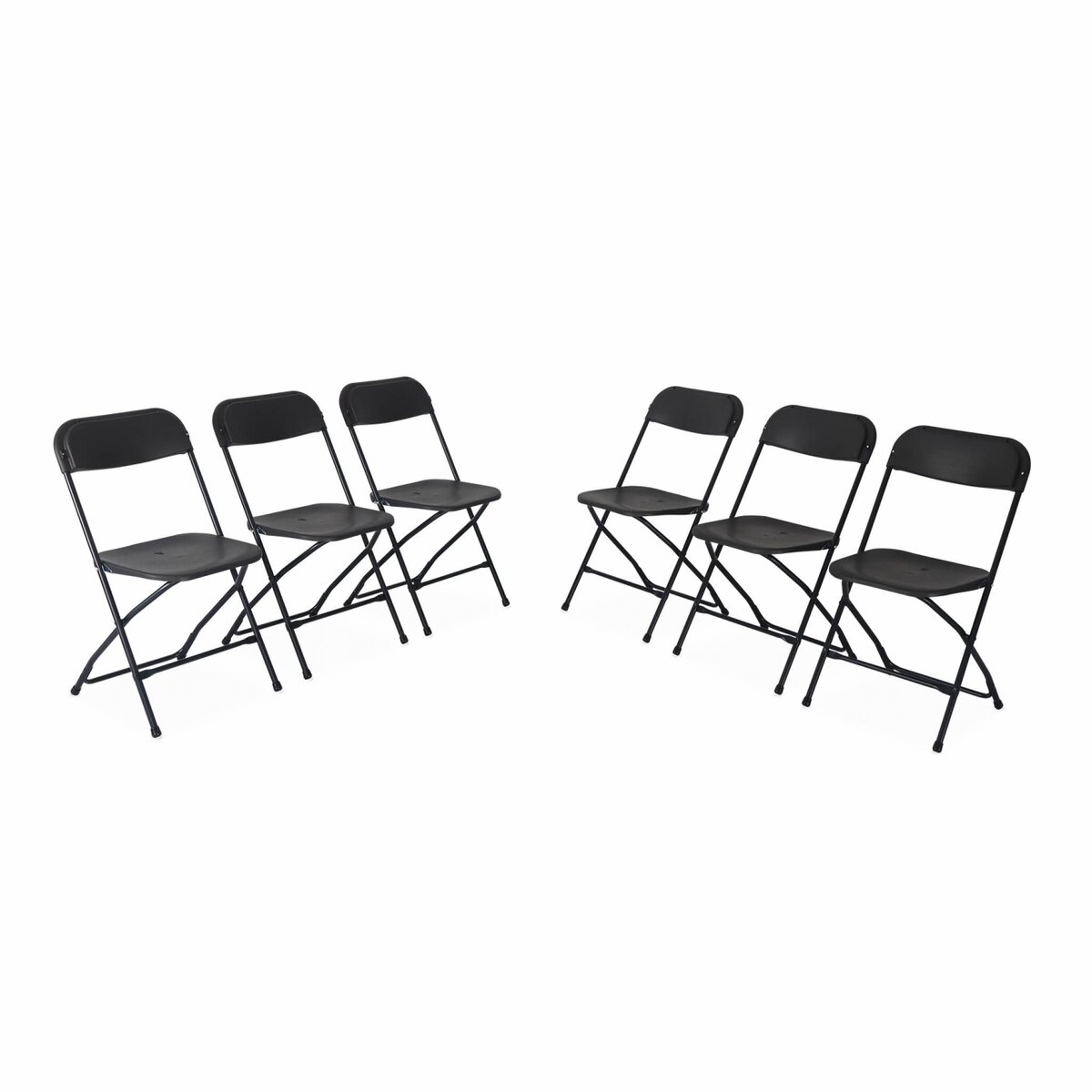 Chaises de réception pliantes – Fiesta – 6 chaises d'appoint en plastique et métal