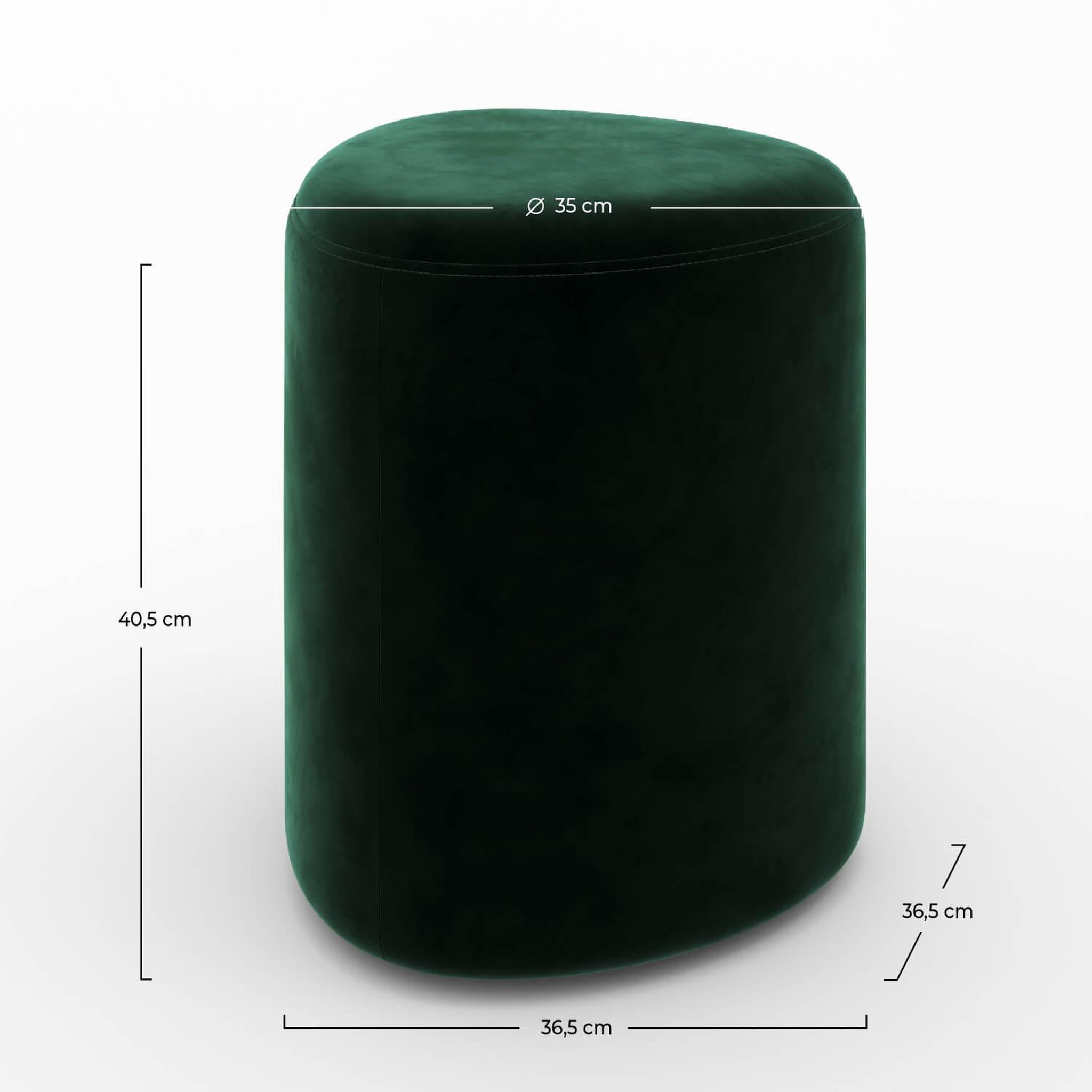Voir la diapositive 4 : MAISON PAVANE Pouf triangulaire en velours vert-emmy