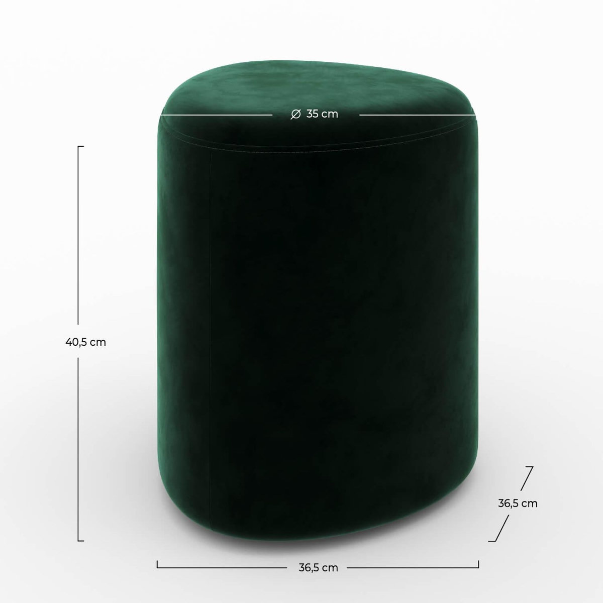 Rendez vous déco Pouf triangulaire en velours vert-Emmy